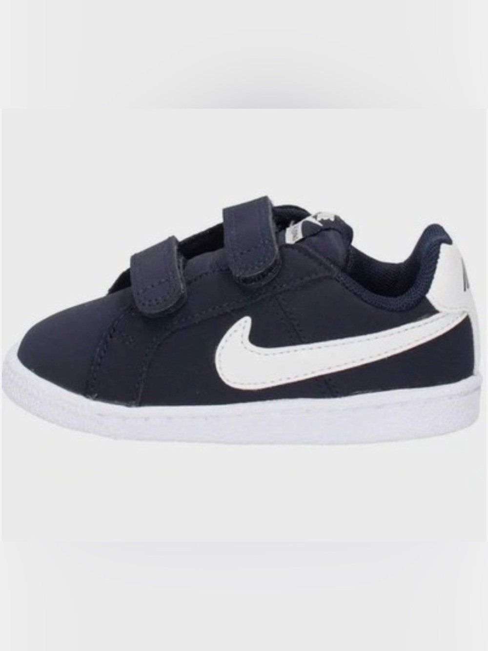 NIKE | Baby Navy and White Court Royale Velcro Sneakers - Picture 2 of 10